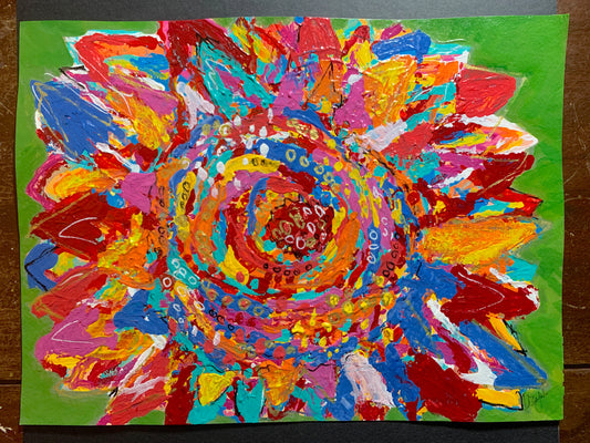 Sunflower, Abstract Original Painting